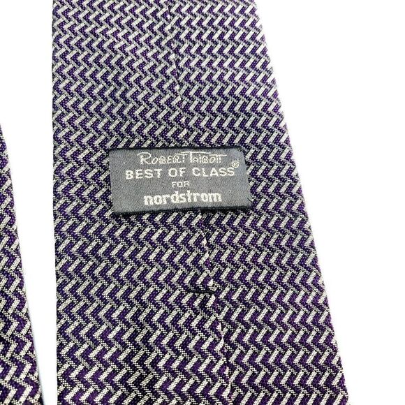 Robert Talbott Best Of Class Nordstrom Silk Tie Woven Purple Short Wide - Picture 4 of 8